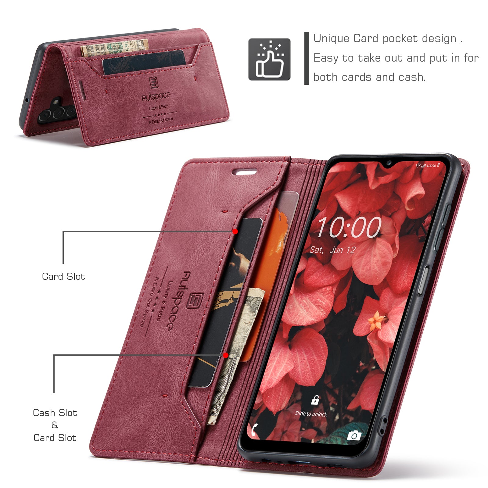 AUTSPACE A01 Series Flip Læder Taske til Samsung Galaxy A14 5G RFID Blokering Telefon Case Stand Retro Wallet Phone Cover AUTSPACE A01 Series Flip Læder Taske til Samsung Galaxy A14 5G RFID Blokering Telefon Case Stand Retro Wallet Phone Cover
